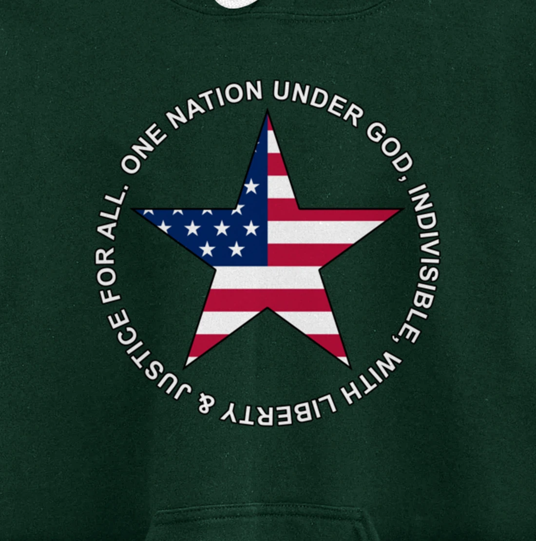 One Nation Under God - Patriotic American Star - Gift-able Pullover Hoodie