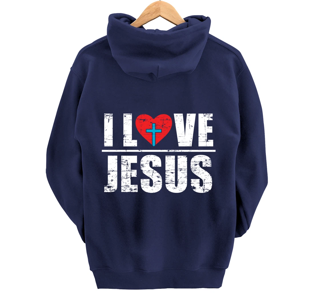 Heart Cross Faith Christianity God Savior Prayer Lord Jesus Pullover Hoodie