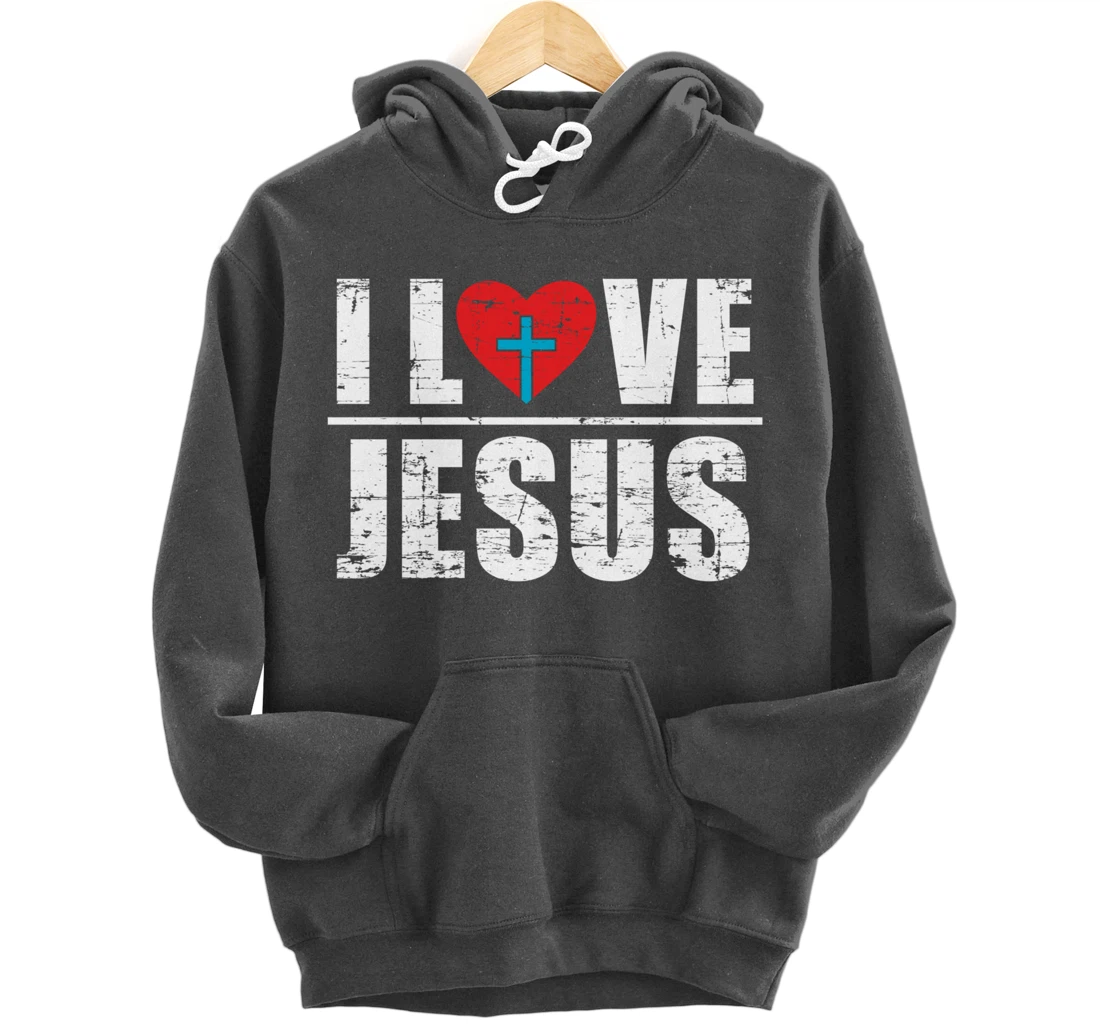 Heart Cross Faith Christianity God Savior Prayer Lord Jesus Pullover Hoodie