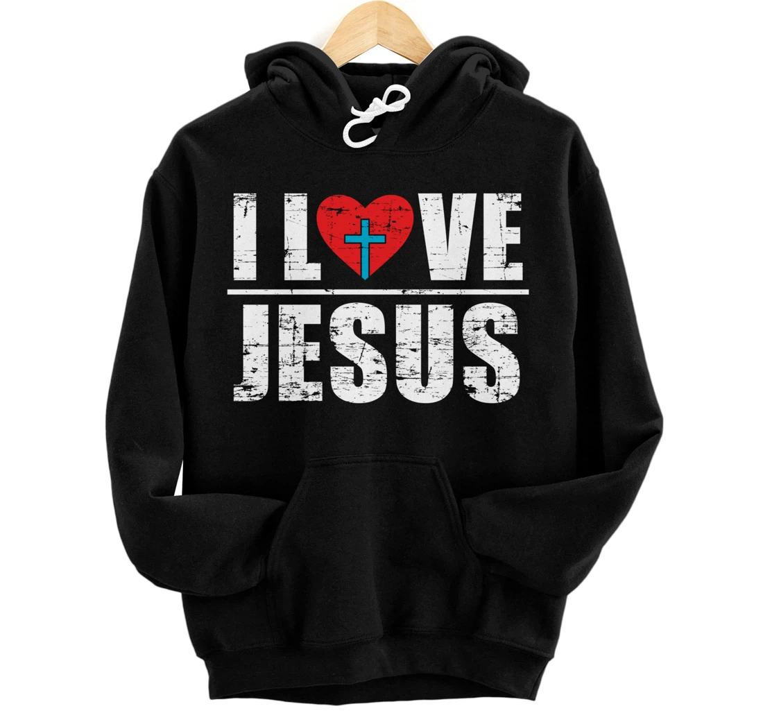 Heart Cross Faith Christianity God Savior Prayer Lord Jesus Pullover Hoodie