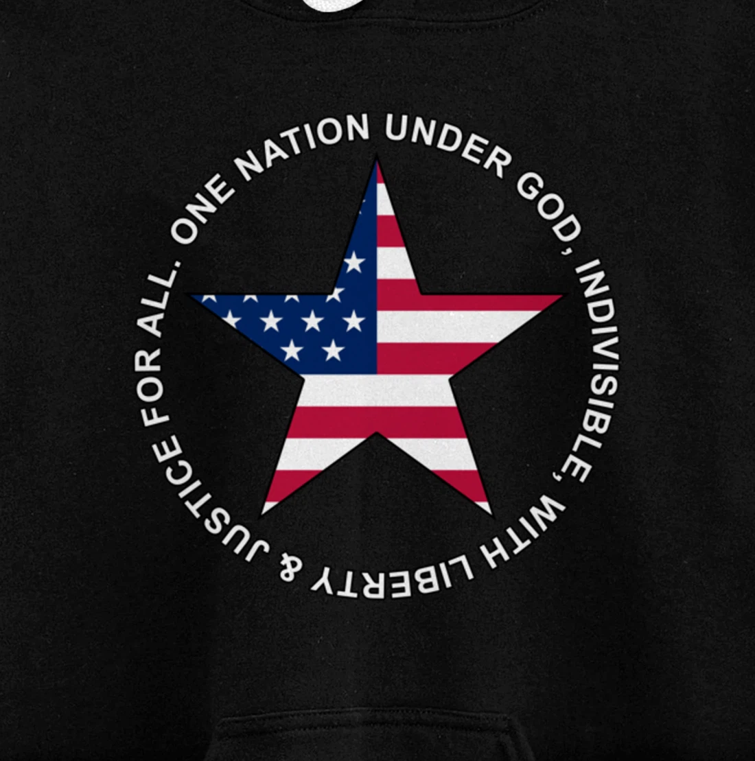One Nation Under God - Patriotic American Star - Gift-able Pullover Hoodie