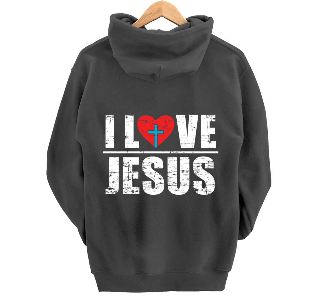 Heart Cross Faith Christianity God Savior Prayer Lord Jesus Pullover Hoodie
