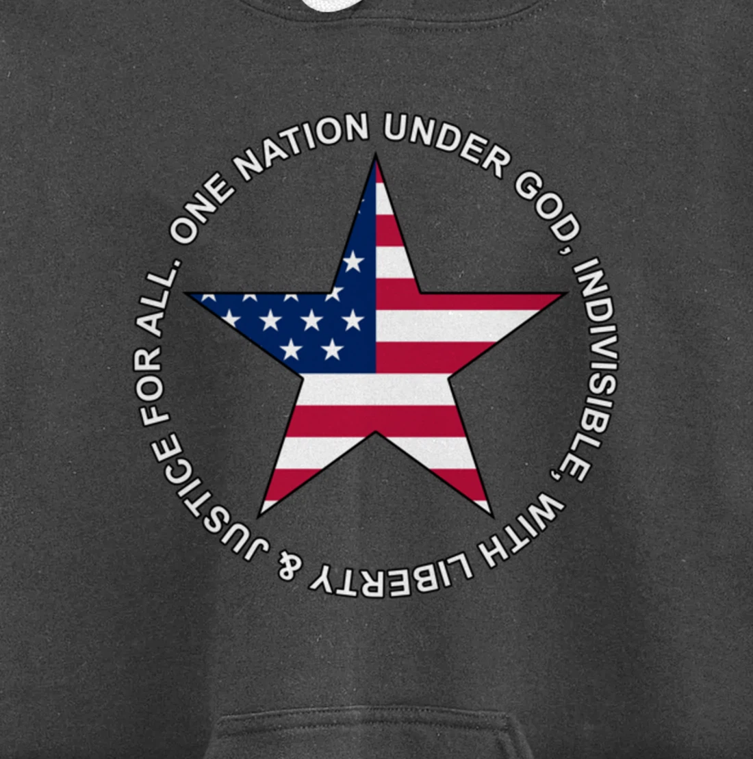 One Nation Under God - Patriotic American Star - Gift-able Pullover Hoodie
