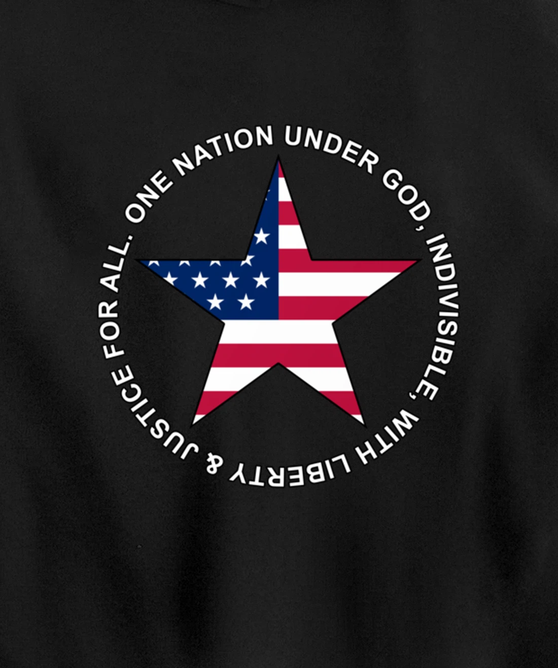 One Nation Under God - Patriotic American Star - Gift-able Pullover Hoodie
