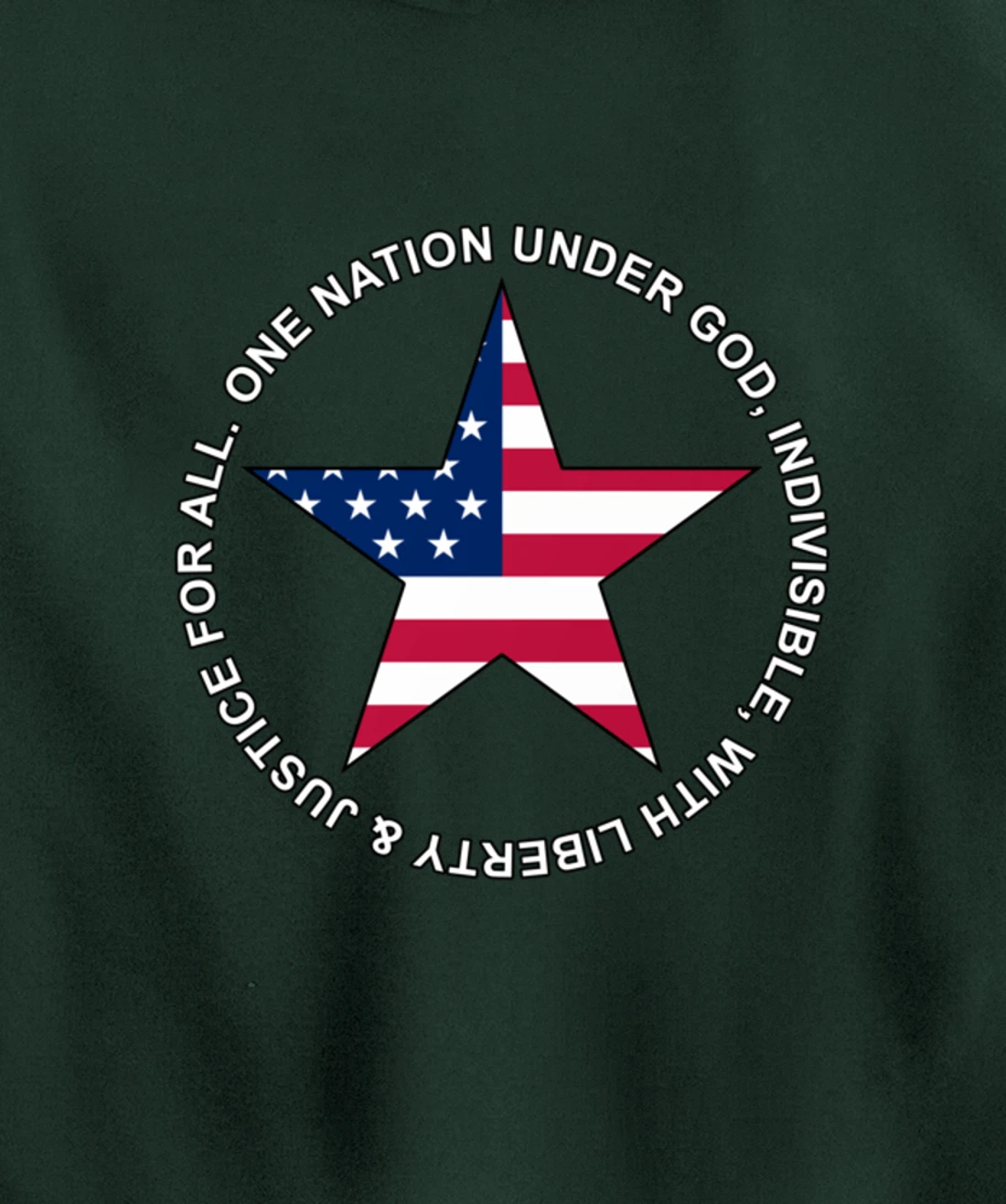 One Nation Under God - Patriotic American Star - Gift-able Pullover Hoodie