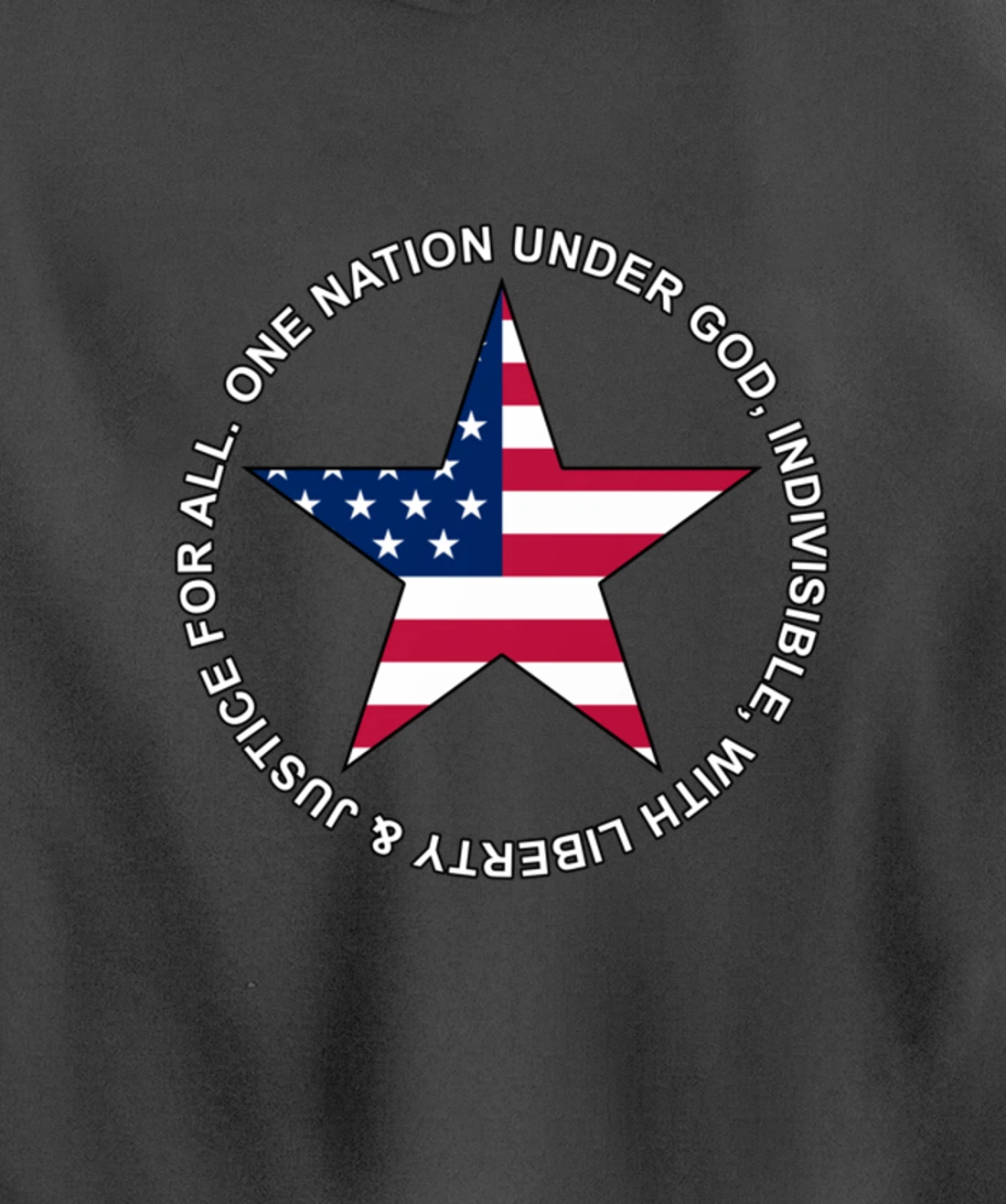 One Nation Under God - Patriotic American Star - Gift-able Pullover Hoodie