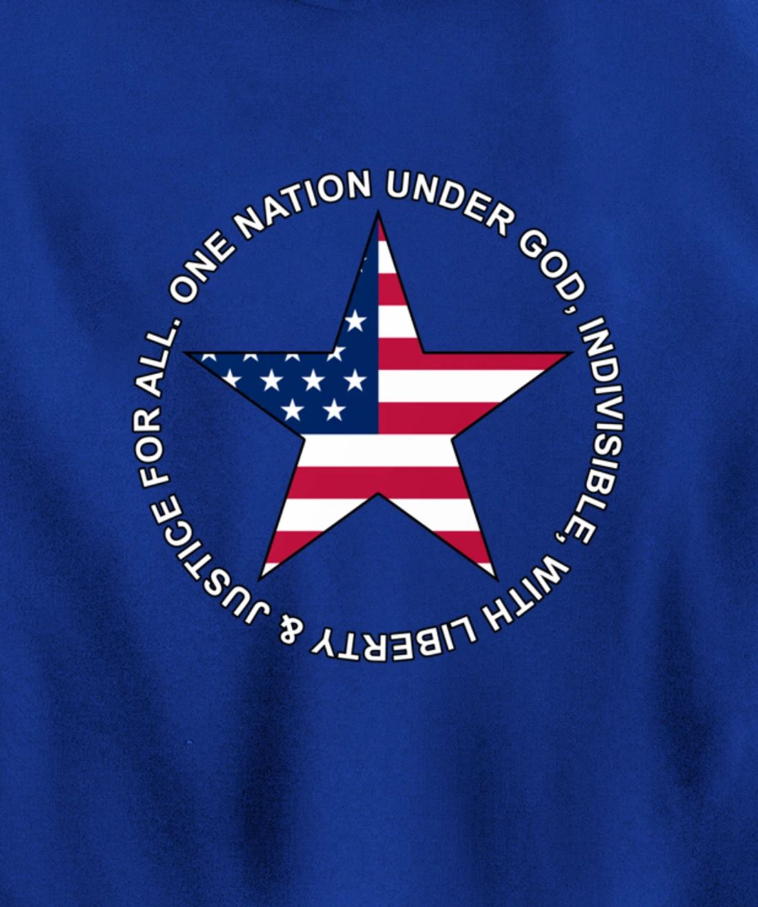 One Nation Under God - Patriotic American Star - Gift-able Pullover Hoodie