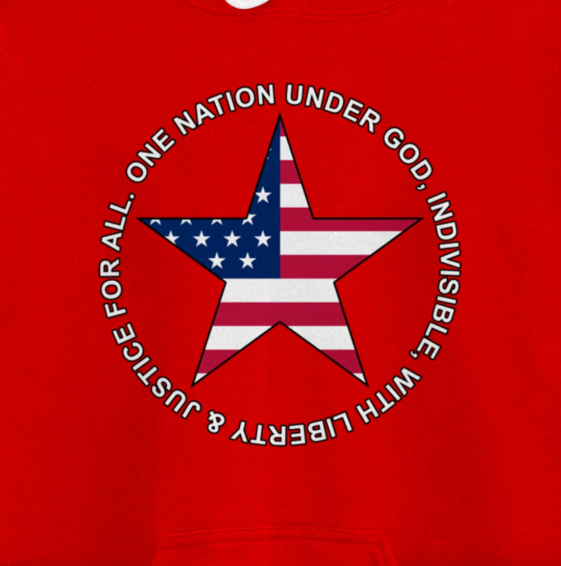 One Nation Under God - Patriotic American Star - Gift-able Pullover Hoodie