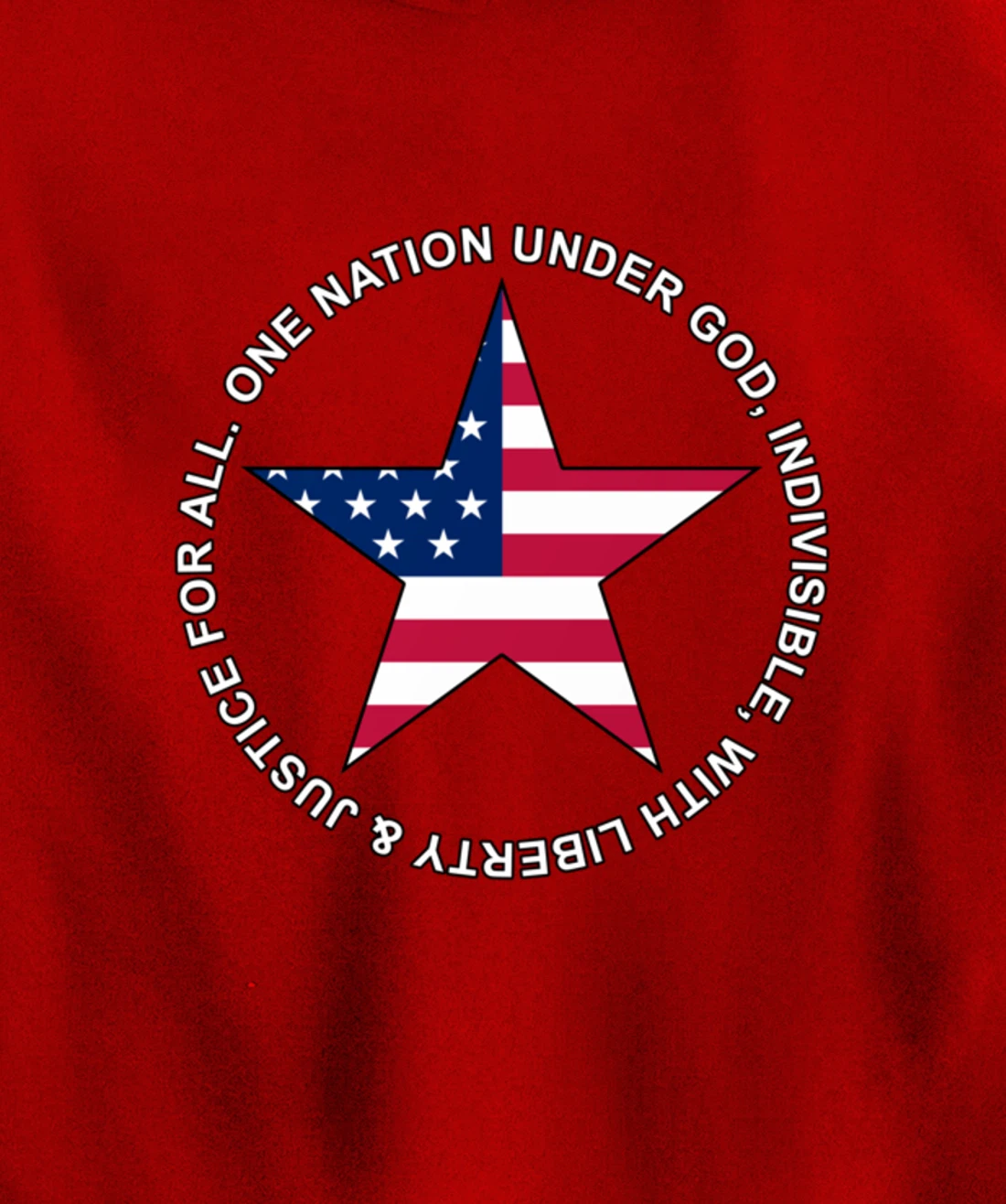 One Nation Under God - Patriotic American Star - Gift-able Pullover Hoodie
