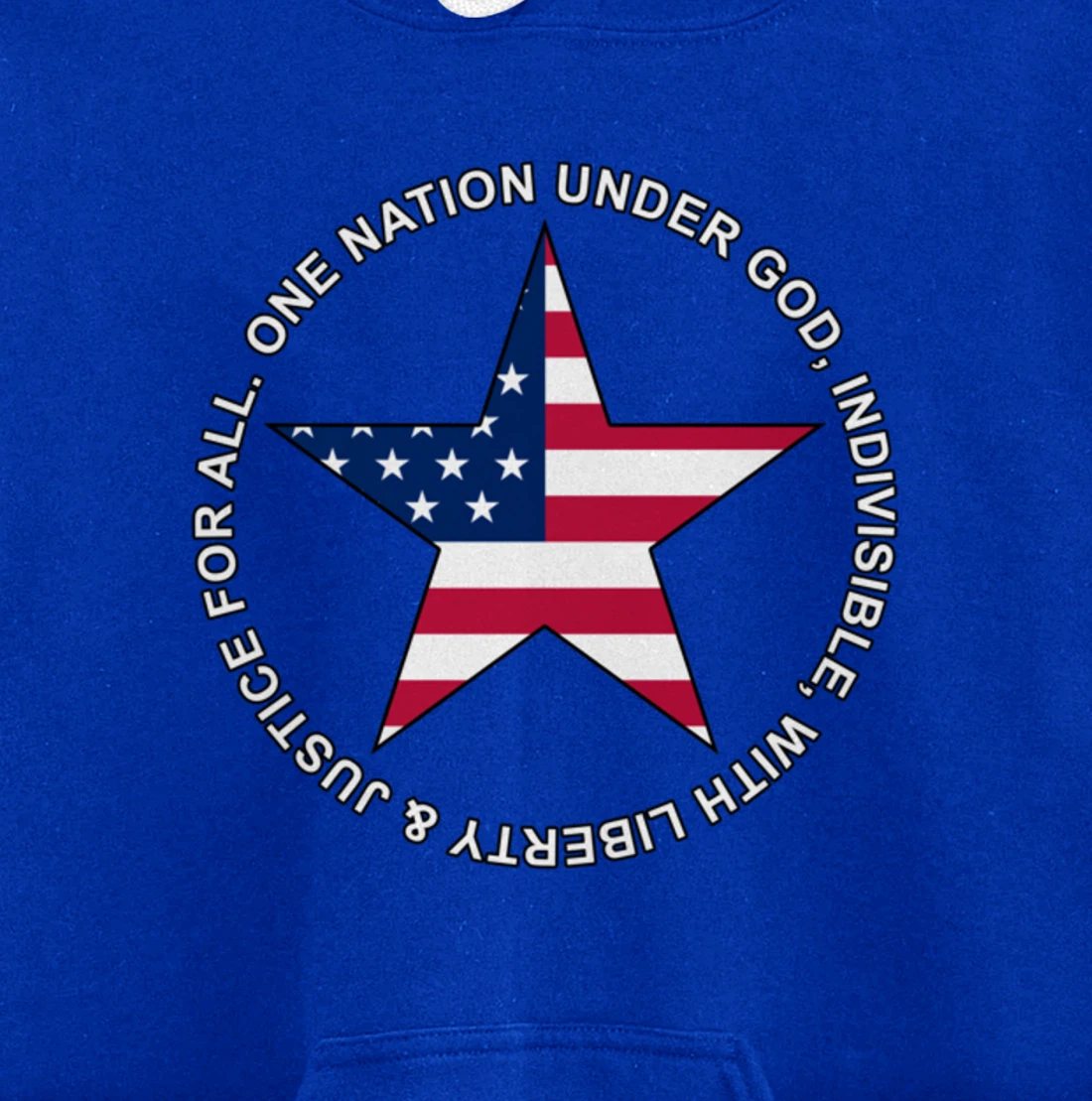 One Nation Under God - Patriotic American Star - Gift-able Pullover Hoodie