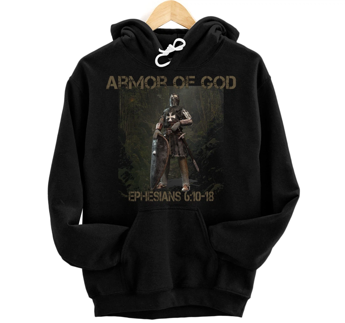 Armor of God Bible Verse Tee For Men Women Christian Pullover Hoodie