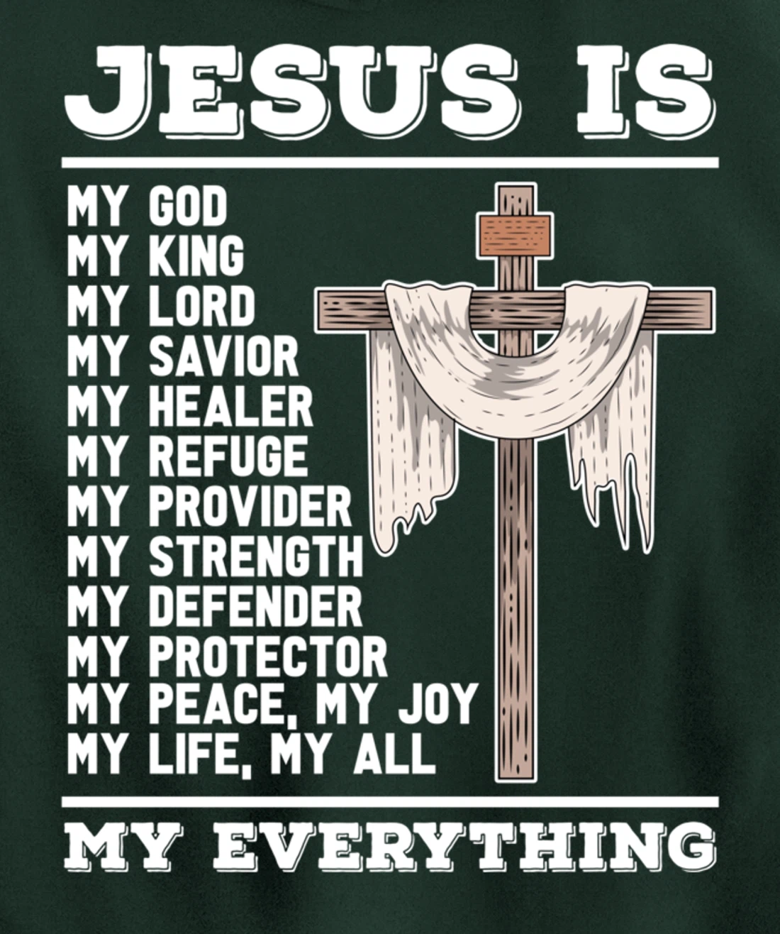 Jesus Is My God Christian Bible Prayer God Savior Jesus Pullover Hoodie