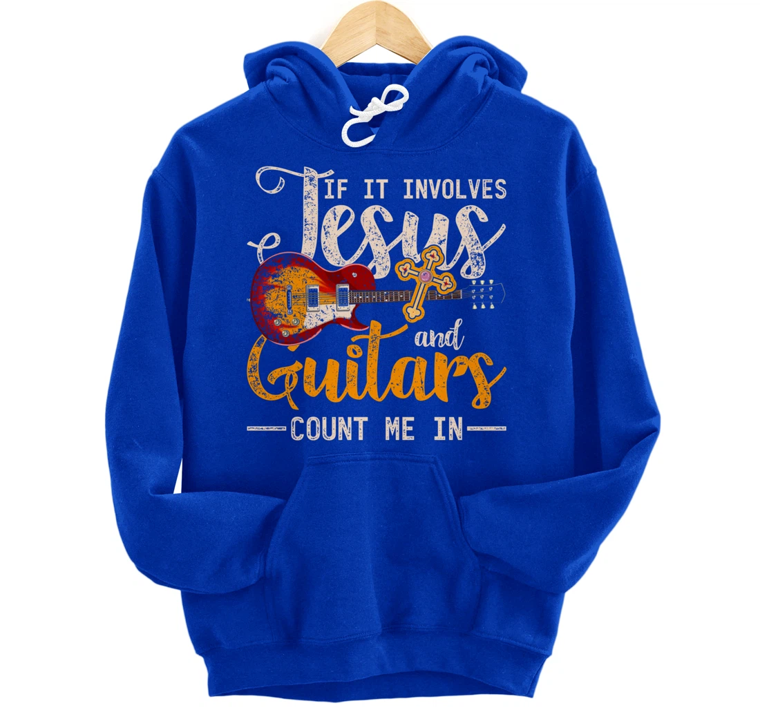 Funny Guitarist Christian Musician God Savior Guitar Jesus Pullover Hoodie