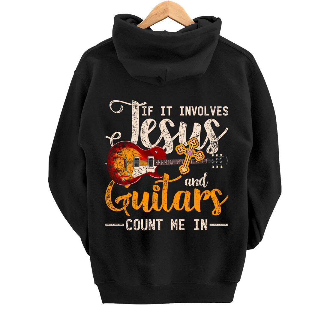 Funny Guitarist Christian Musician God Savior Guitar Jesus Pullover Hoodie