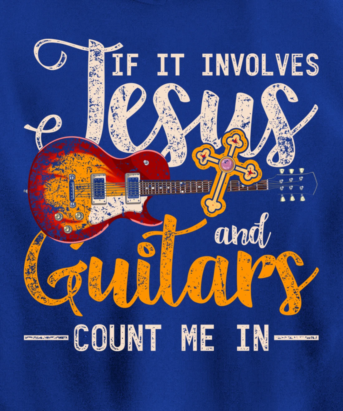 Funny Guitarist Christian Musician God Savior Guitar Jesus Pullover Hoodie