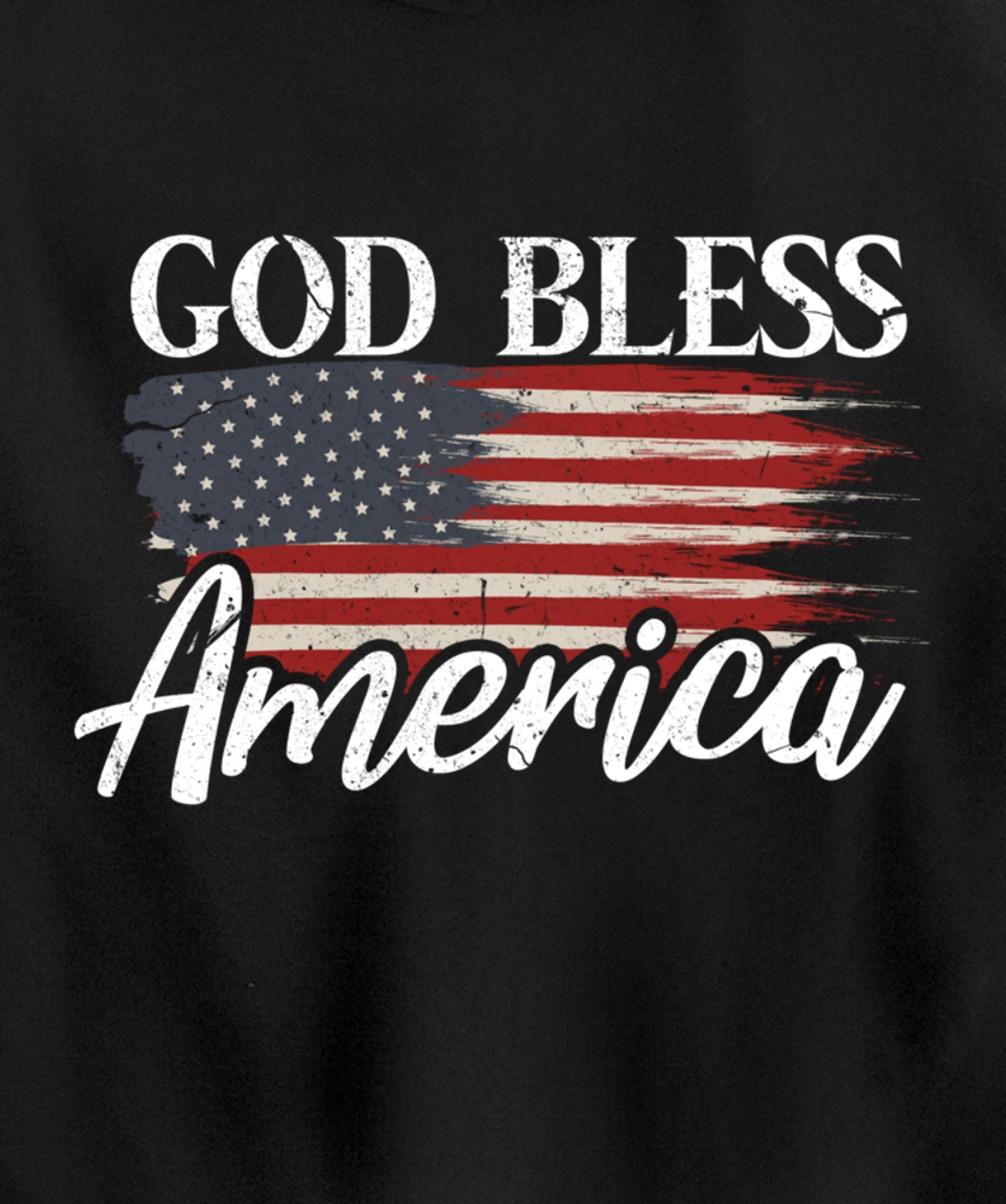 God Bless America 4th of July Patriotic USA Pullover Hoodie