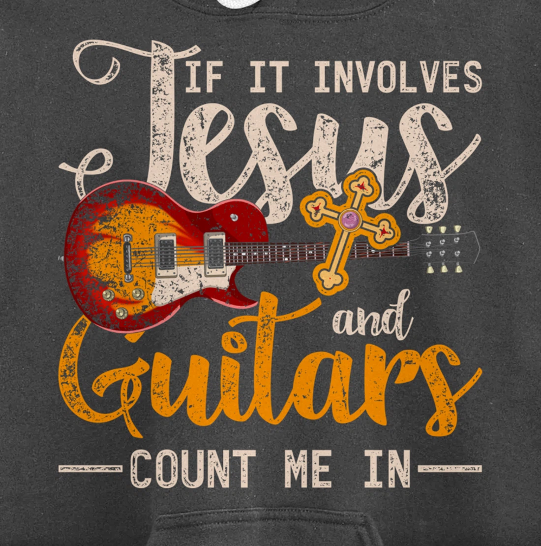 Funny Guitarist Christian Musician God Savior Guitar Jesus Pullover Hoodie