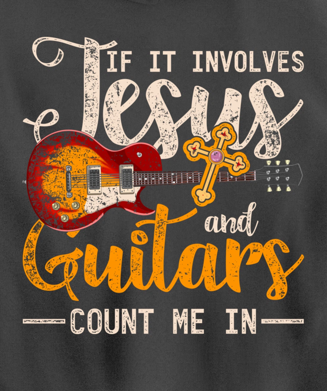 Funny Guitarist Christian Musician God Savior Guitar Jesus Pullover Hoodie