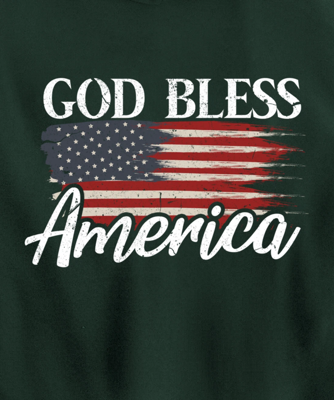 God Bless America 4th of July Patriotic USA Pullover Hoodie