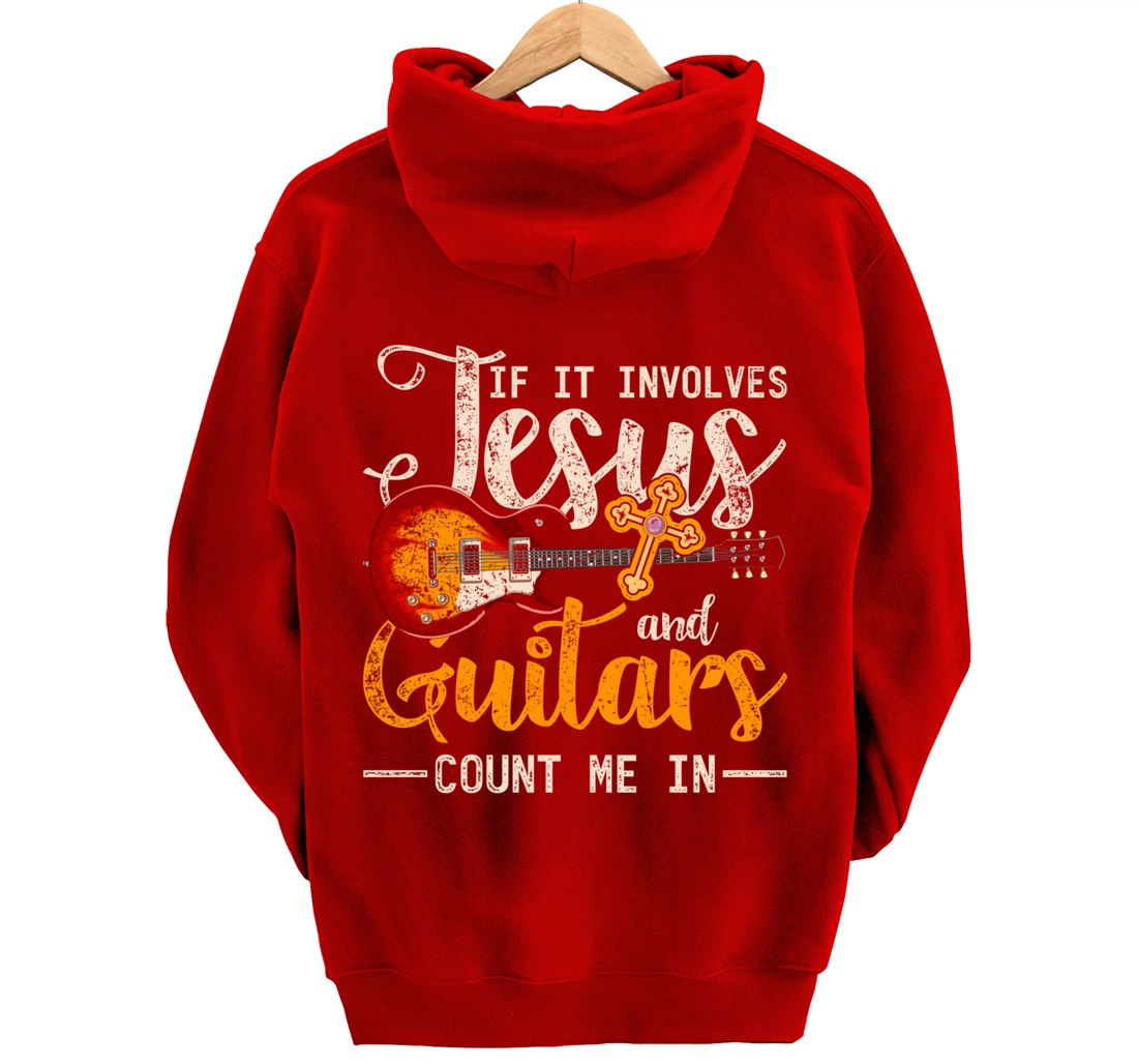 Funny Guitarist Christian Musician God Savior Guitar Jesus Pullover Hoodie