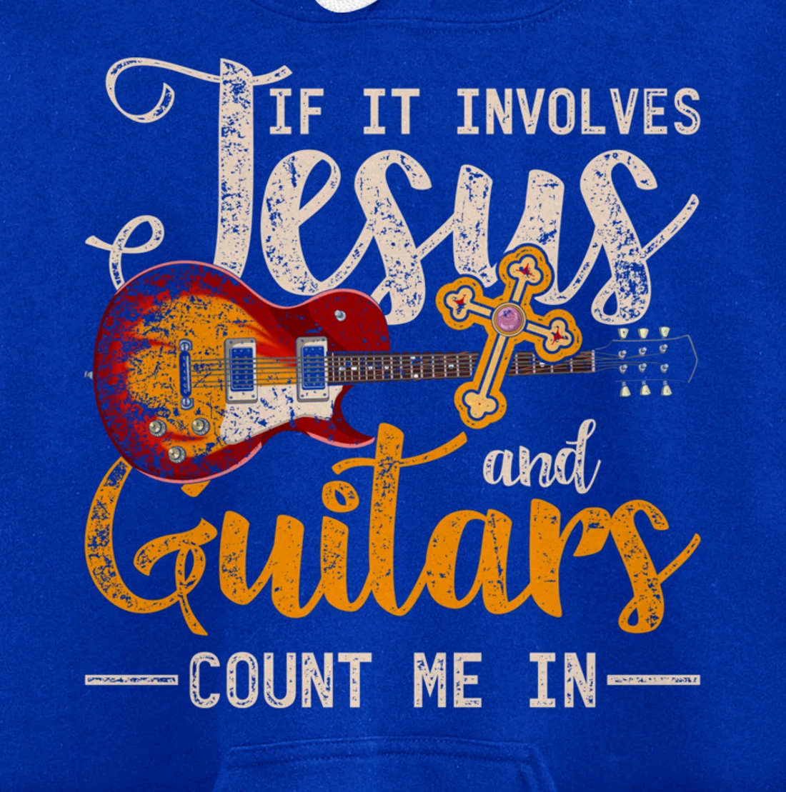 Funny Guitarist Christian Musician God Savior Guitar Jesus Pullover Hoodie