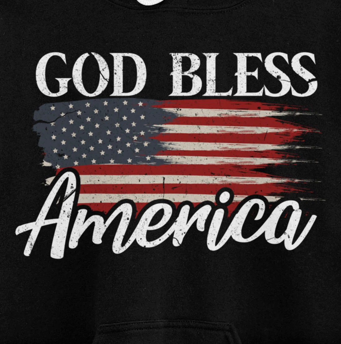 God Bless America 4th of July Patriotic USA Pullover Hoodie