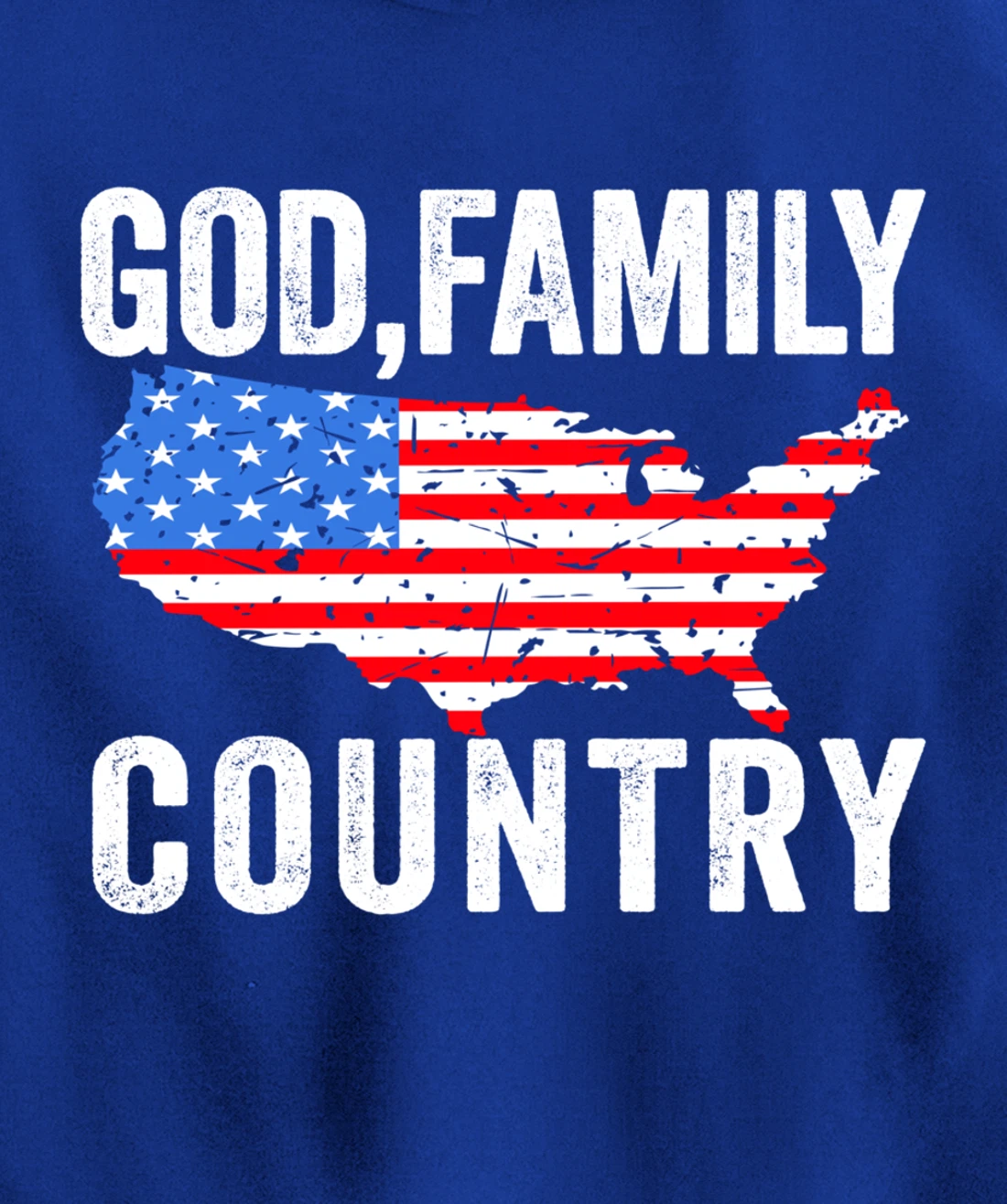 GOD FAMILY COUNTRY Christian Gift American Flag USA Map Pullover Hoodie