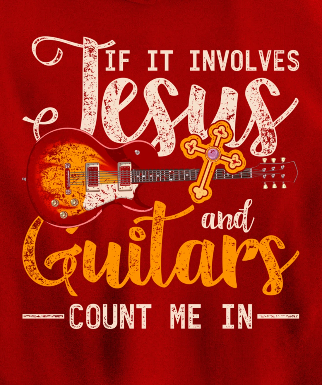 Funny Guitarist Christian Musician God Savior Guitar Jesus Pullover Hoodie