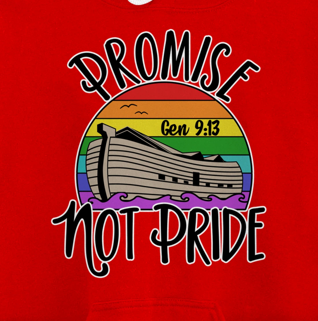 Noah's Ark Genesis 9:13 Rainbow God's Promise Not Pride Pullover Hoodie