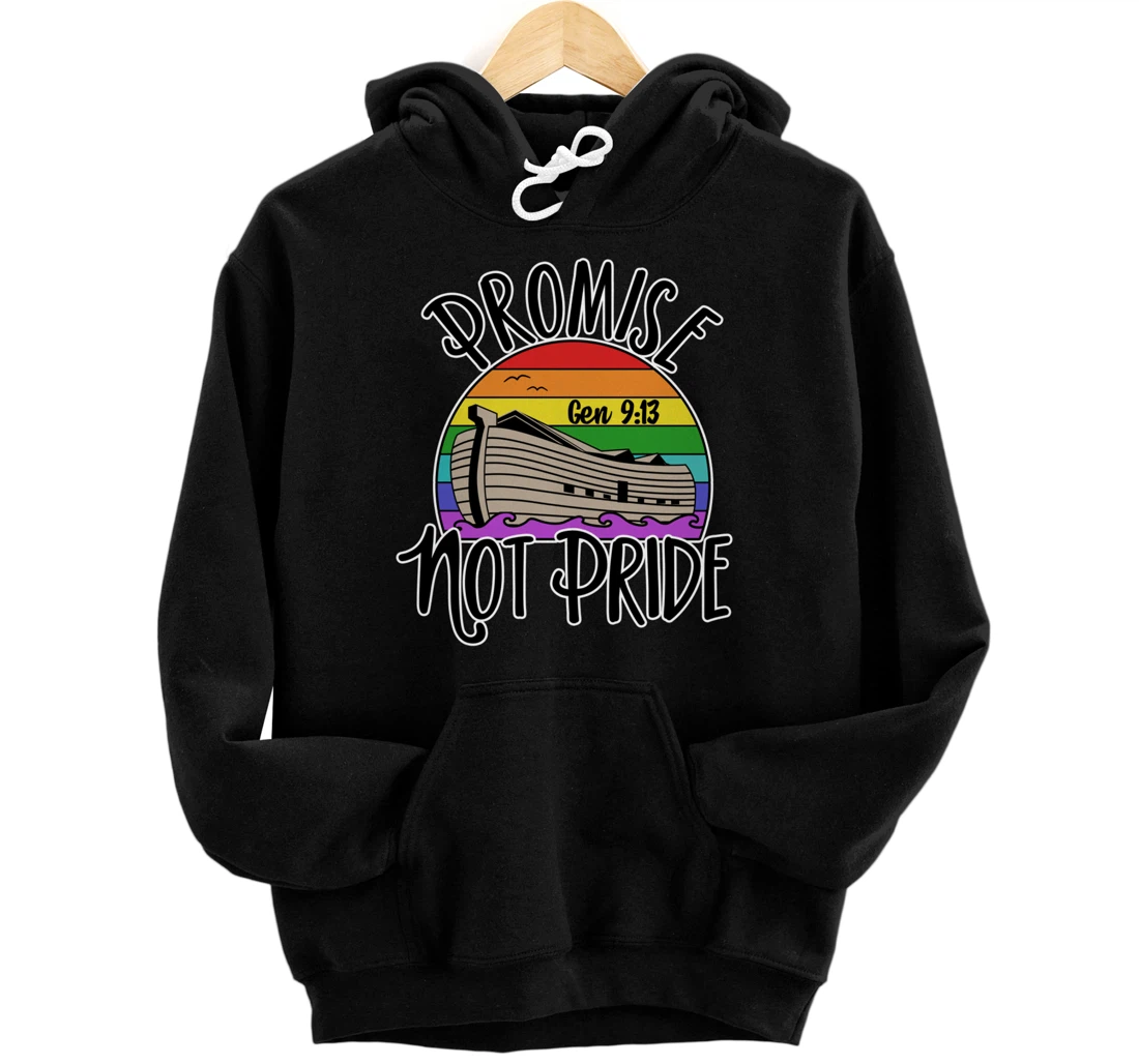 Noah's Ark Genesis 9:13 Rainbow God's Promise Not Pride Pullover Hoodie