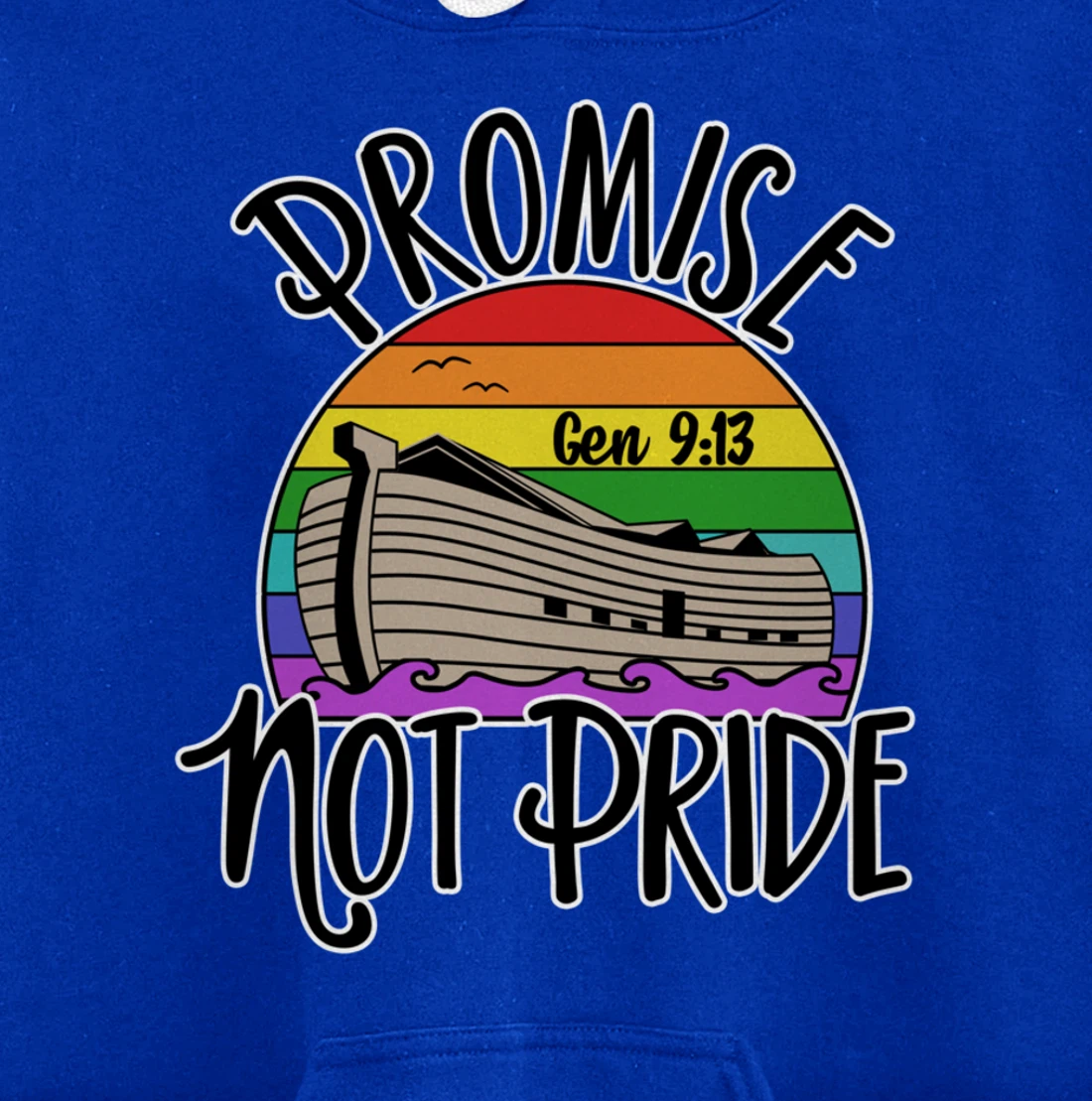 Noah's Ark Genesis 9:13 Rainbow God's Promise Not Pride Pullover Hoodie
