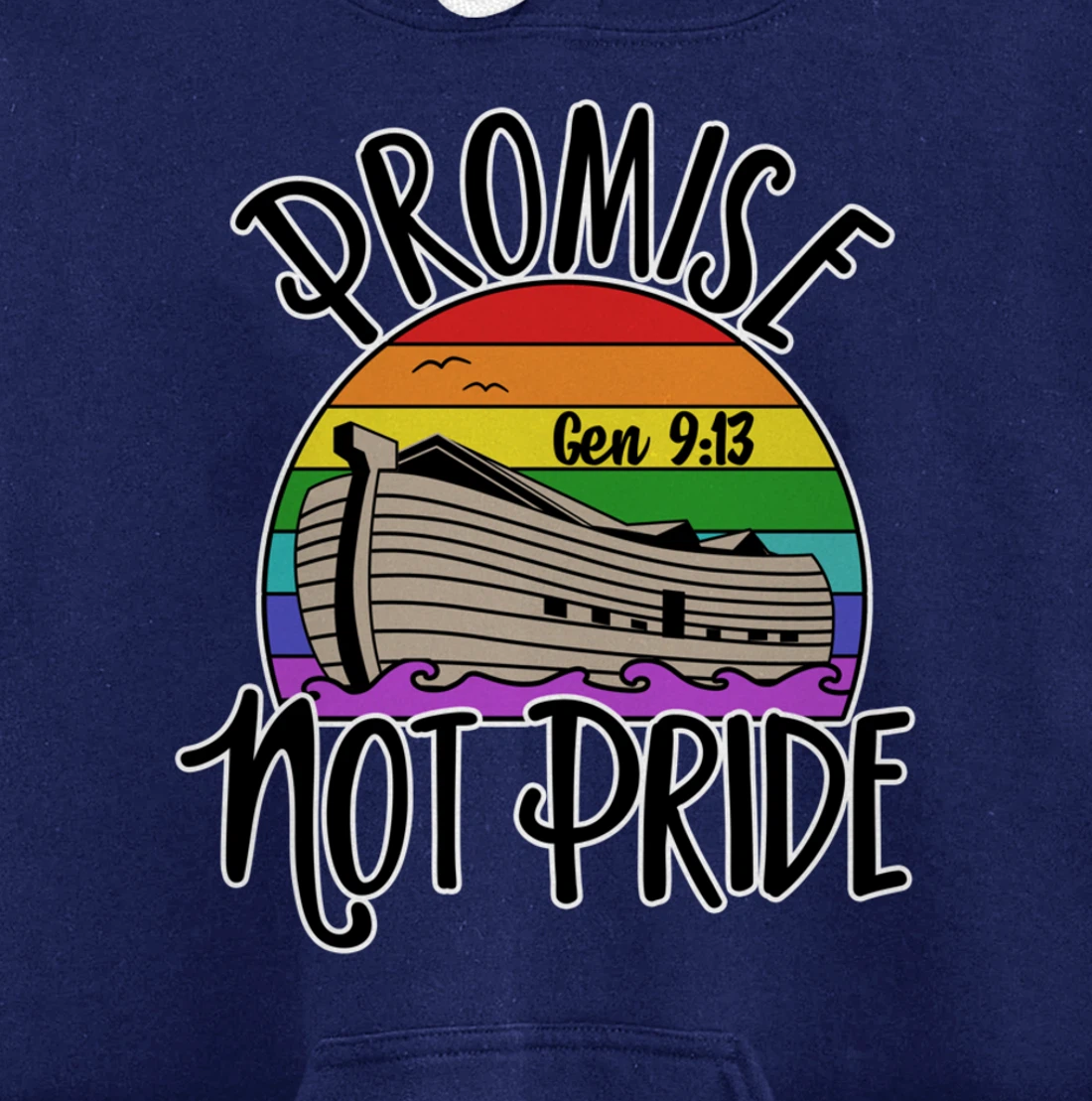 Noah's Ark Genesis 9:13 Rainbow God's Promise Not Pride Pullover Hoodie
