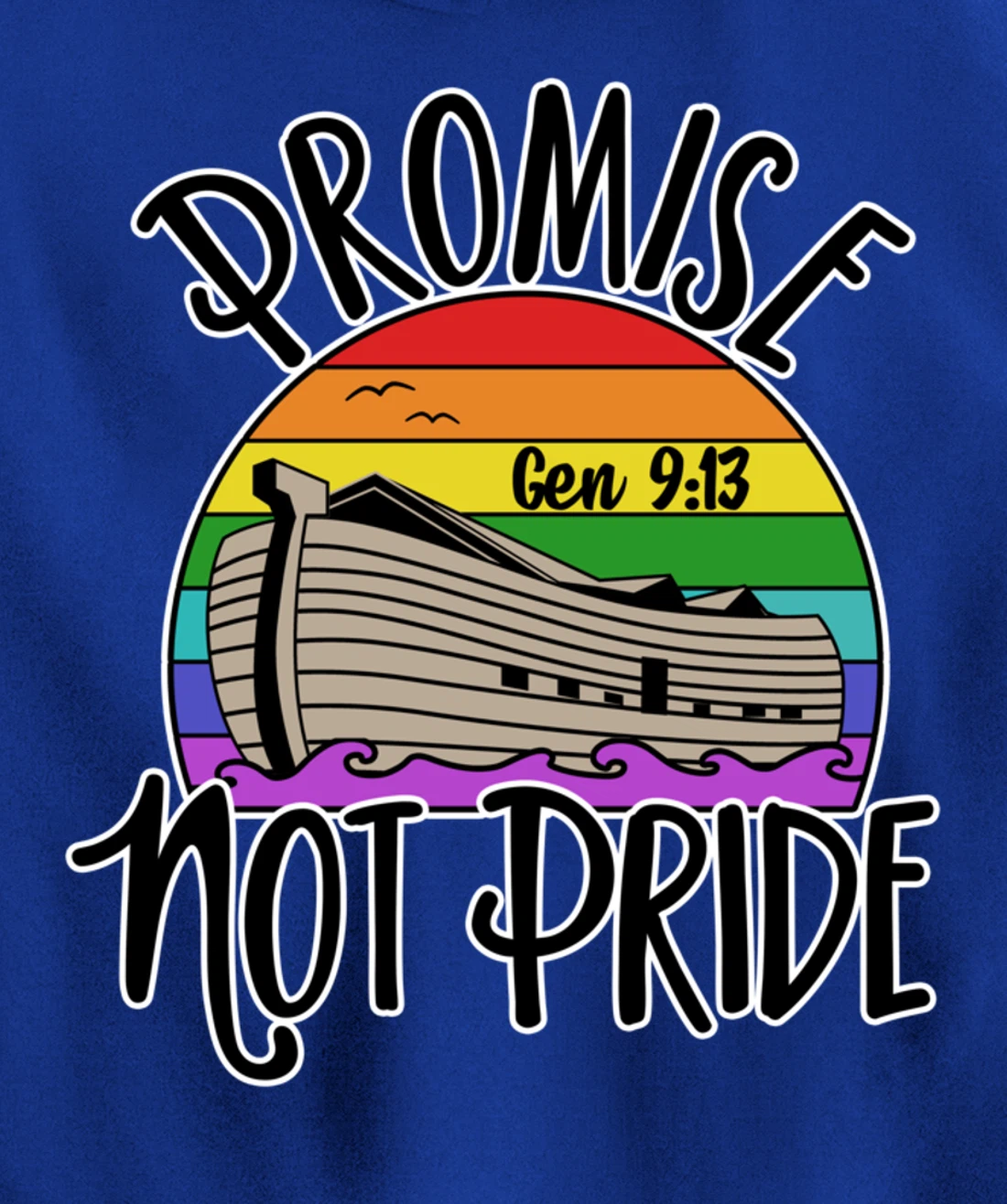 Noah's Ark Genesis 9:13 Rainbow God's Promise Not Pride Pullover Hoodie