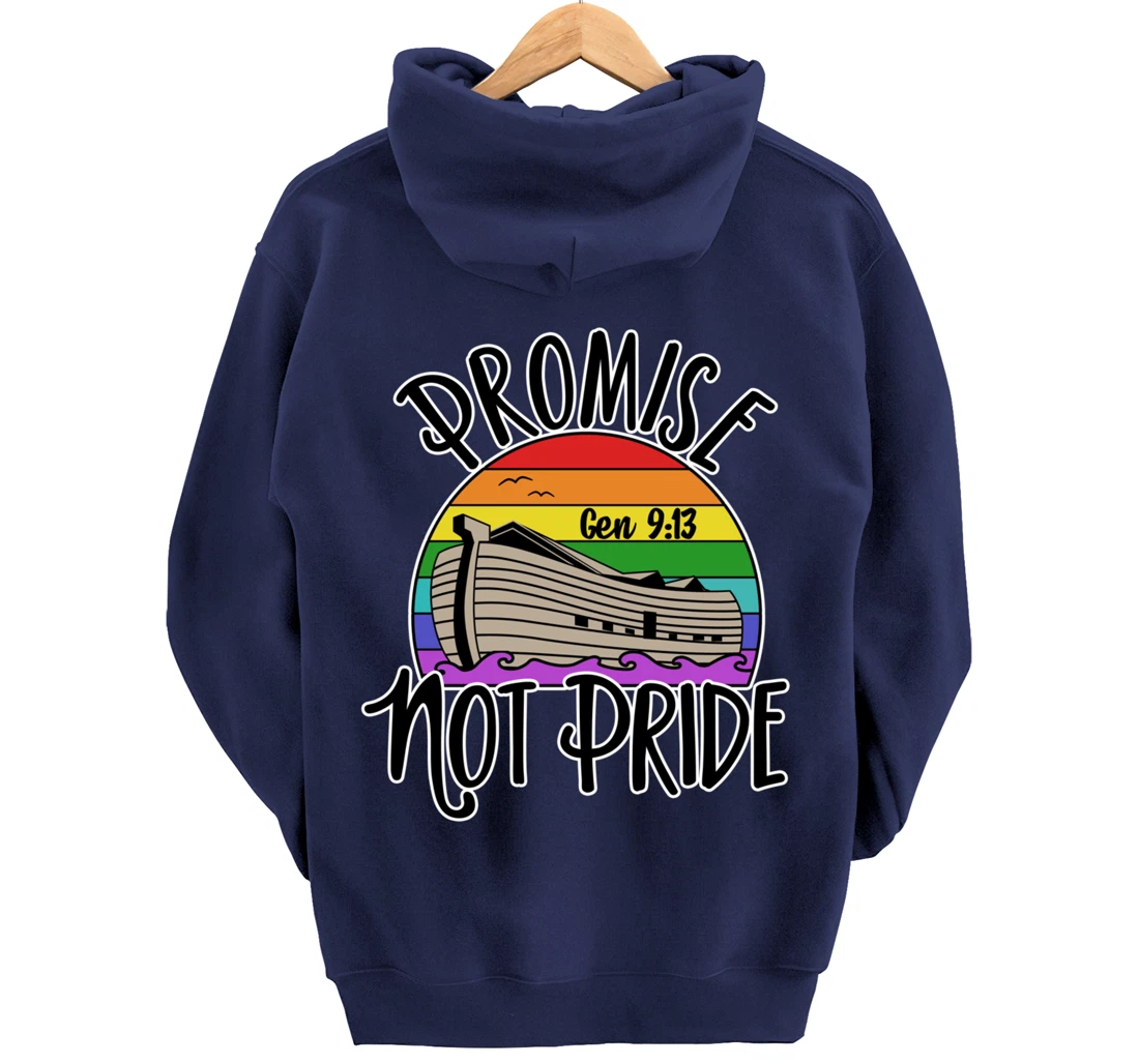 Noah's Ark Genesis 9:13 Rainbow God's Promise Not Pride Pullover Hoodie