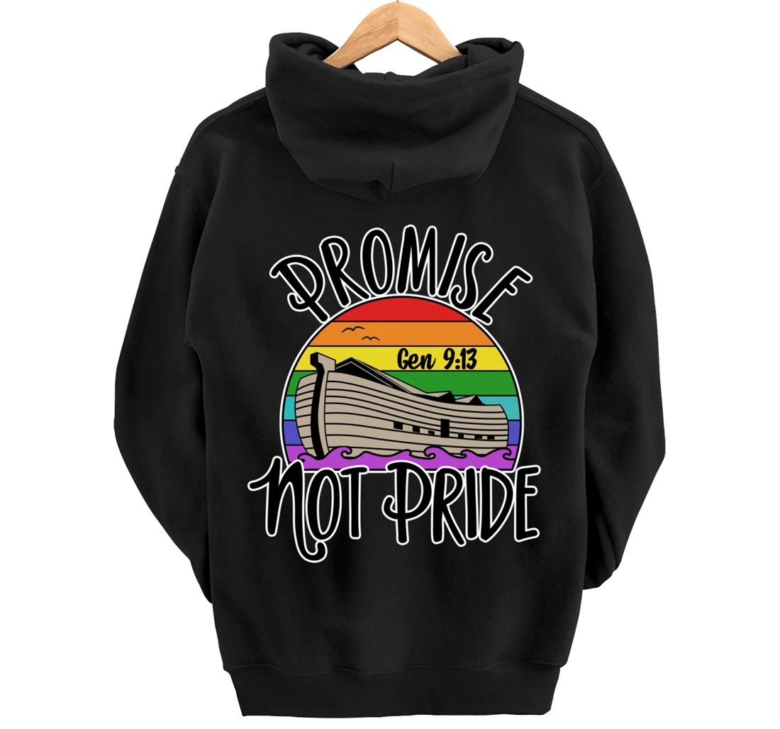Noah's Ark Genesis 9:13 Rainbow God's Promise Not Pride Pullover Hoodie