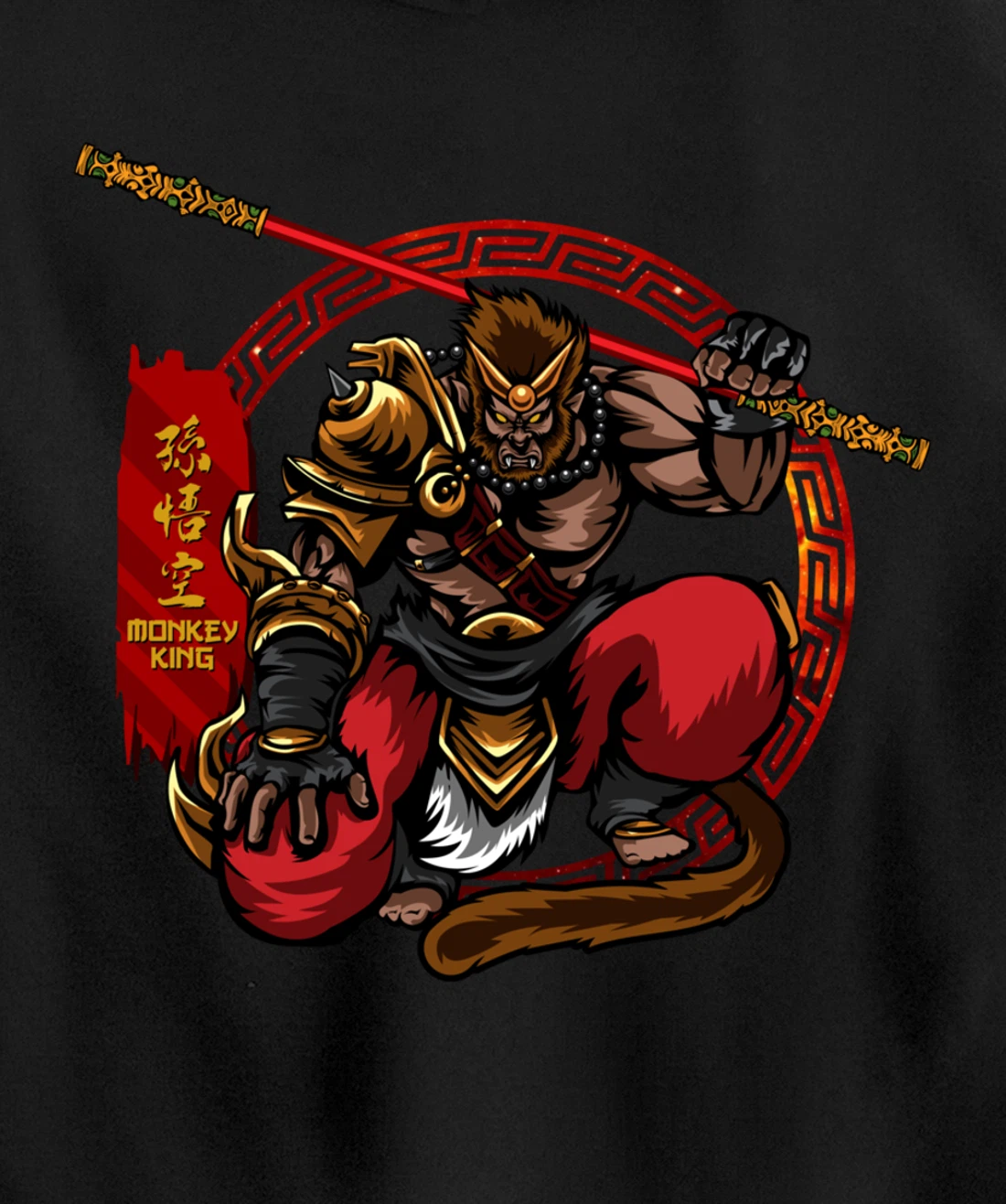 Monkey King Sun Wukong Ancient Chinese Mythology Gods Pullover Hoodie