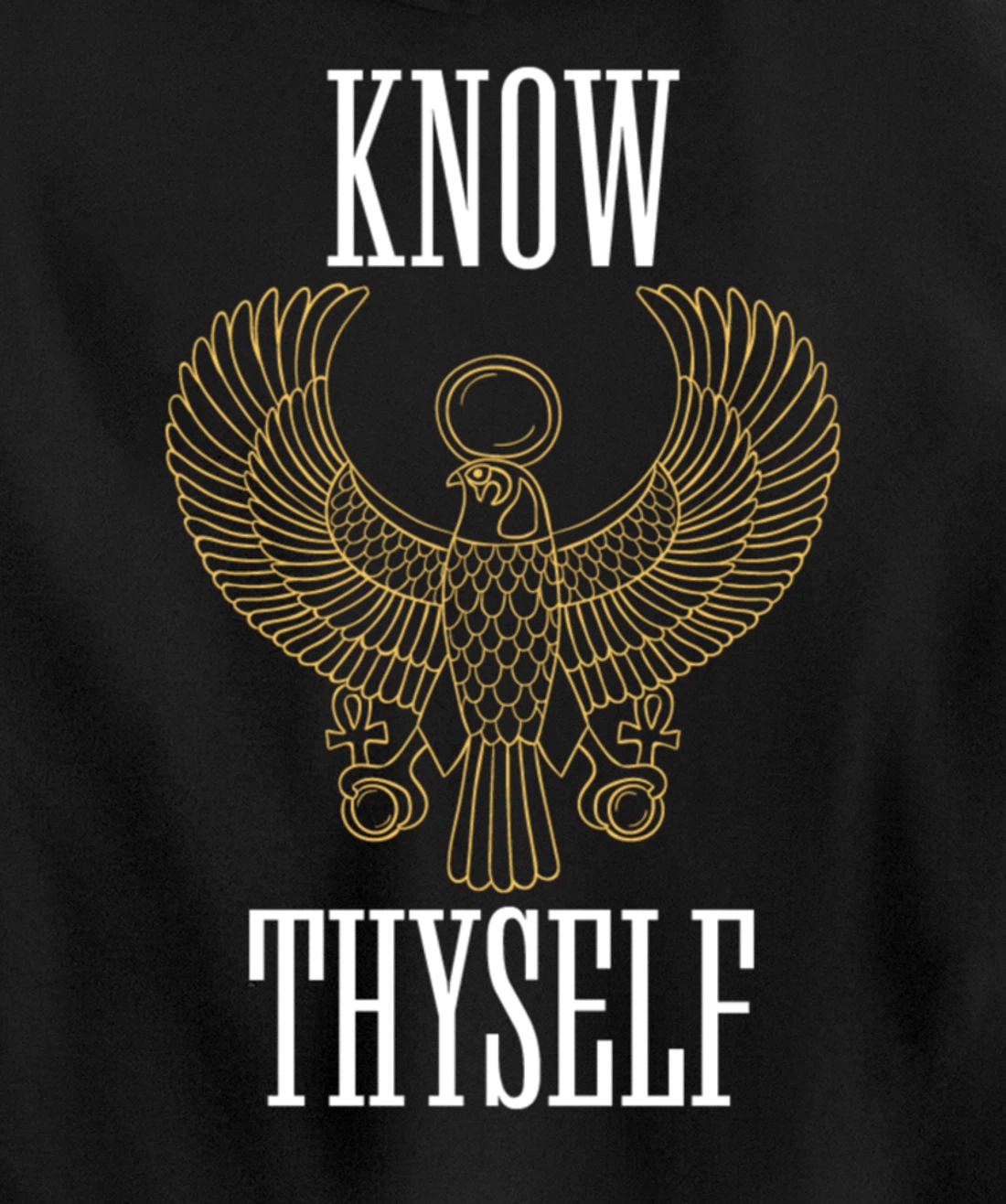 Know Thyself Ancient Egyptian God Horus Kemetic Ankh Gift Pullover Hoodie
