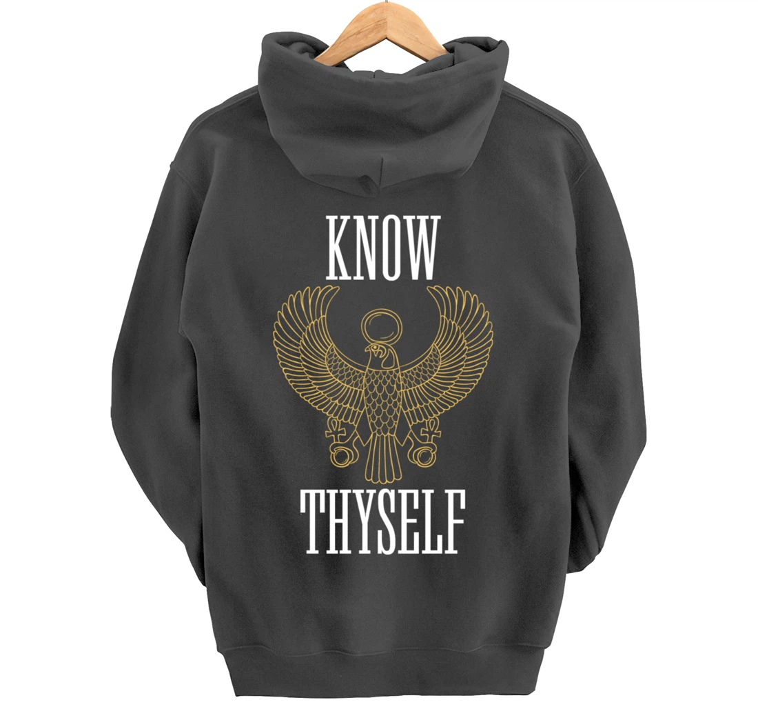 Know Thyself Ancient Egyptian God Horus Kemetic Ankh Gift Pullover Hoodie