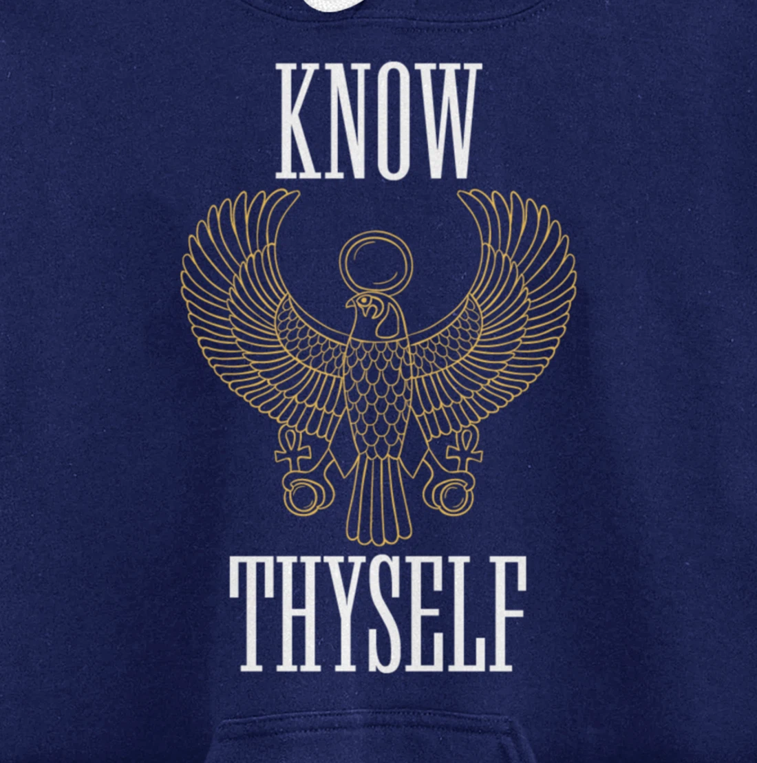 Know Thyself Ancient Egyptian God Horus Kemetic Ankh Gift Pullover Hoodie