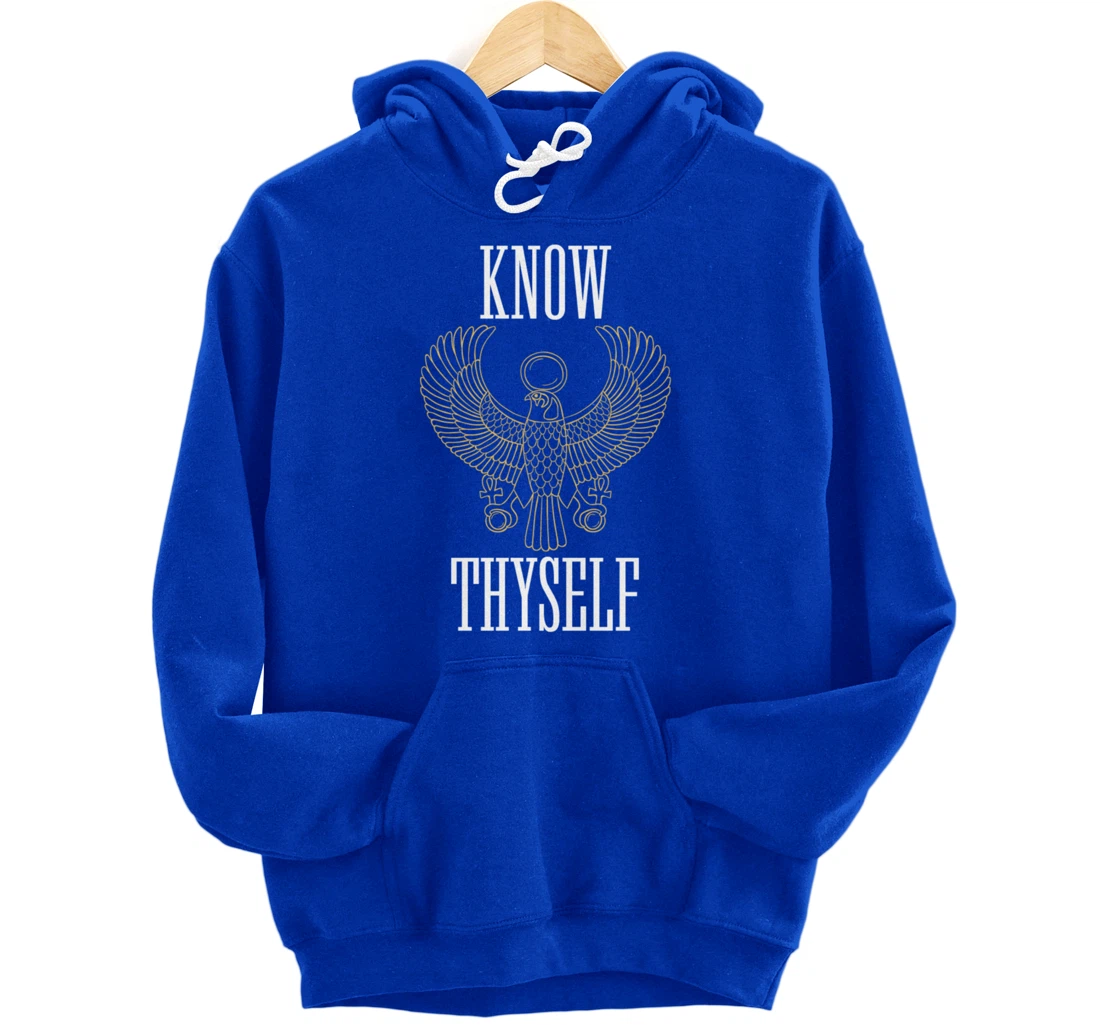 Know Thyself Ancient Egyptian God Horus Kemetic Ankh Gift Pullover Hoodie