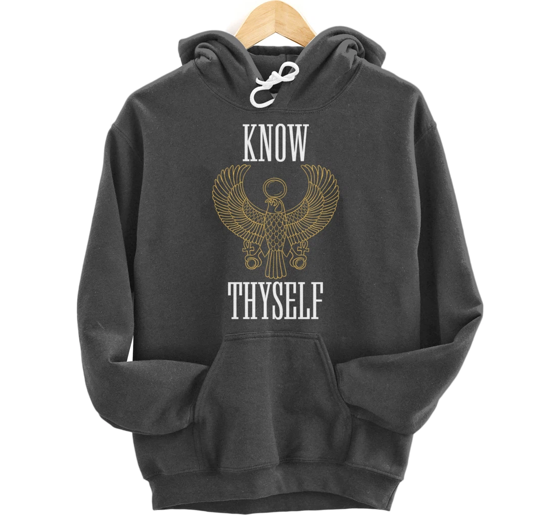 Know Thyself Ancient Egyptian God Horus Kemetic Ankh Gift Pullover Hoodie