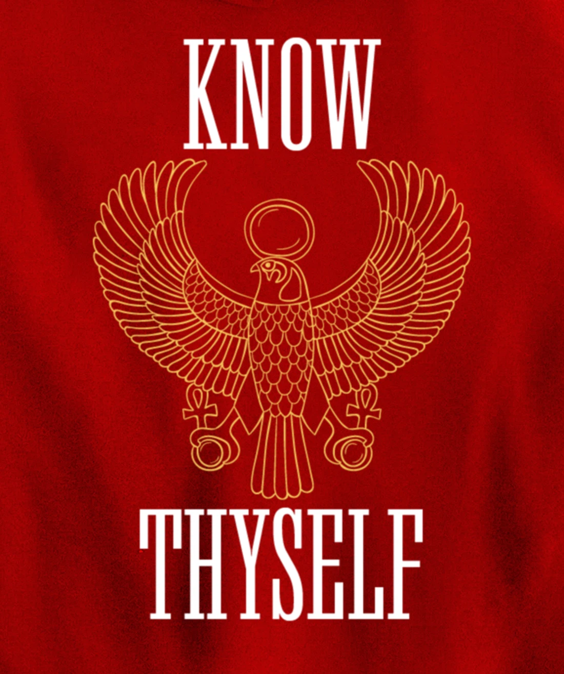Know Thyself Ancient Egyptian God Horus Kemetic Ankh Gift Pullover Hoodie