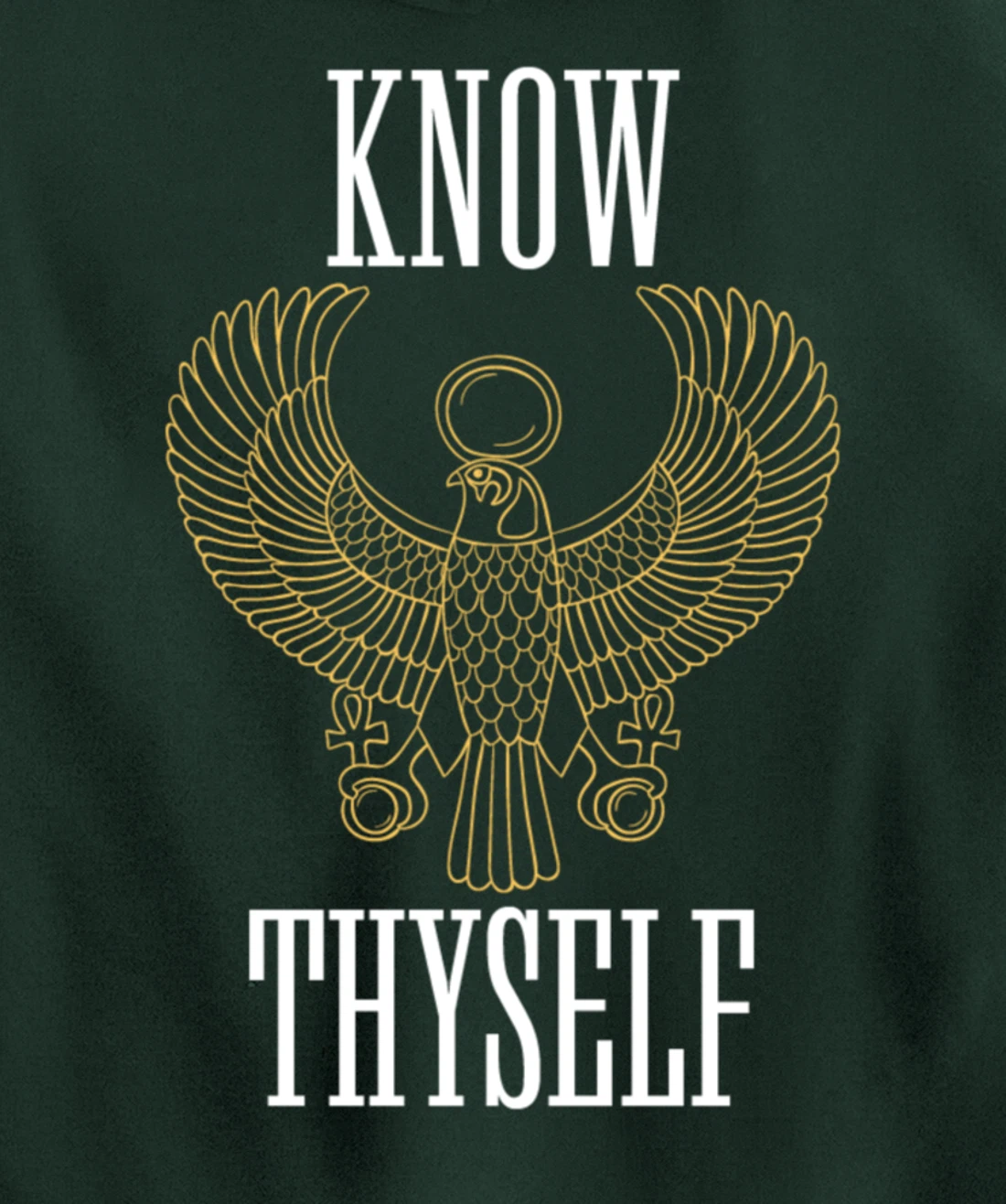 Know Thyself Ancient Egyptian God Horus Kemetic Ankh Gift Pullover Hoodie
