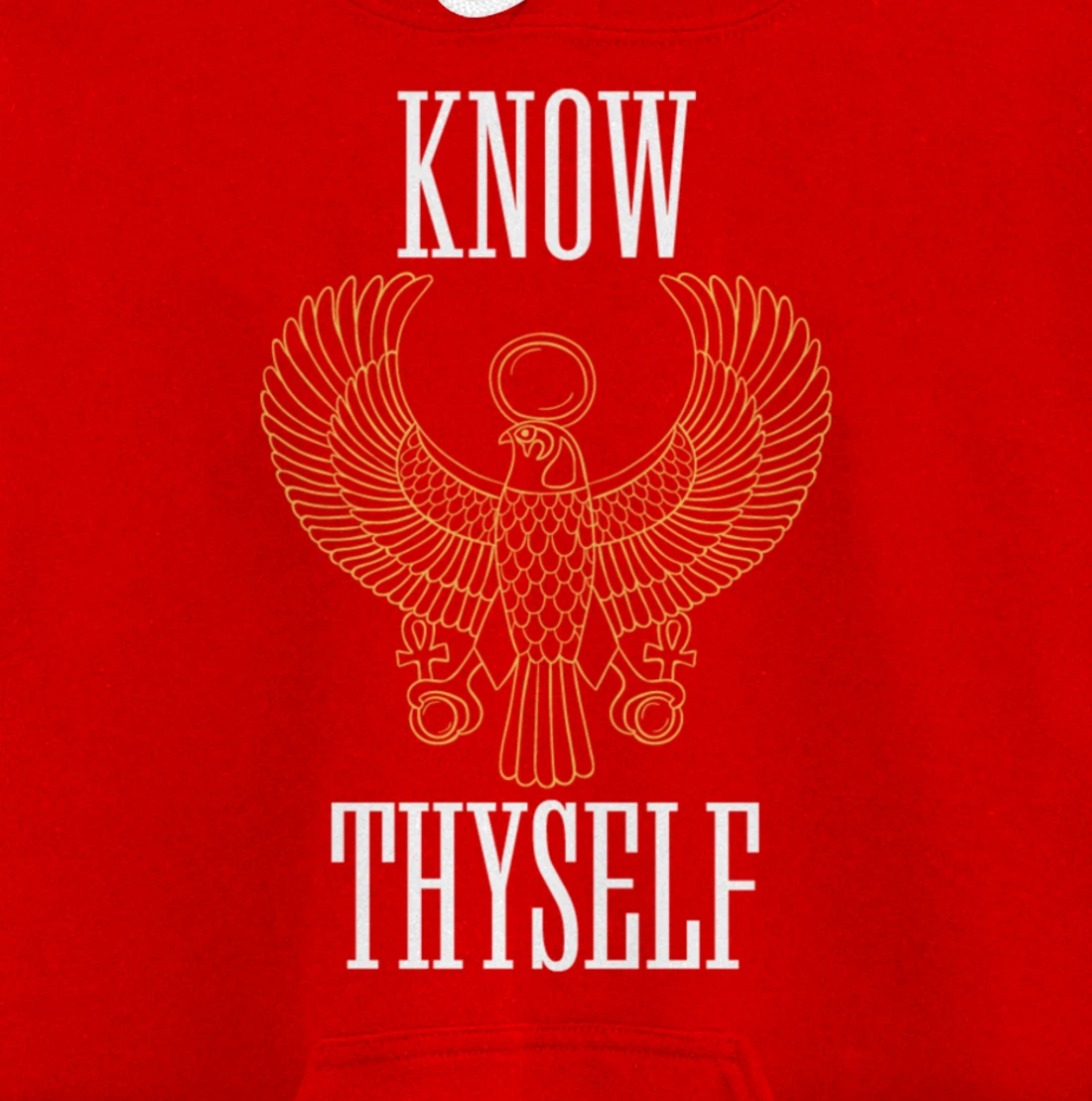 Know Thyself Ancient Egyptian God Horus Kemetic Ankh Gift Pullover Hoodie