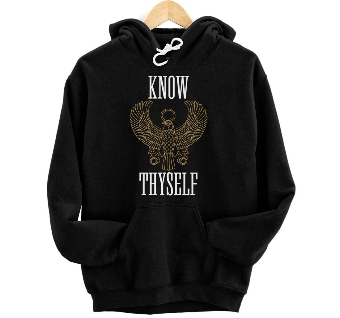 Know Thyself Ancient Egyptian God Horus Kemetic Ankh Gift Pullover Hoodie