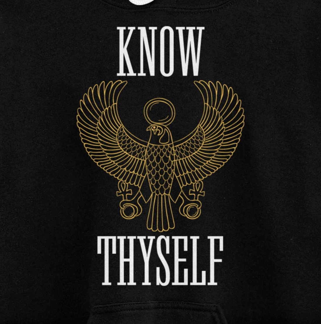Know Thyself Ancient Egyptian God Horus Kemetic Ankh Gift Pullover Hoodie