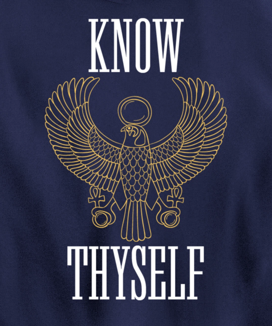 Know Thyself Ancient Egyptian God Horus Kemetic Ankh Gift Pullover Hoodie