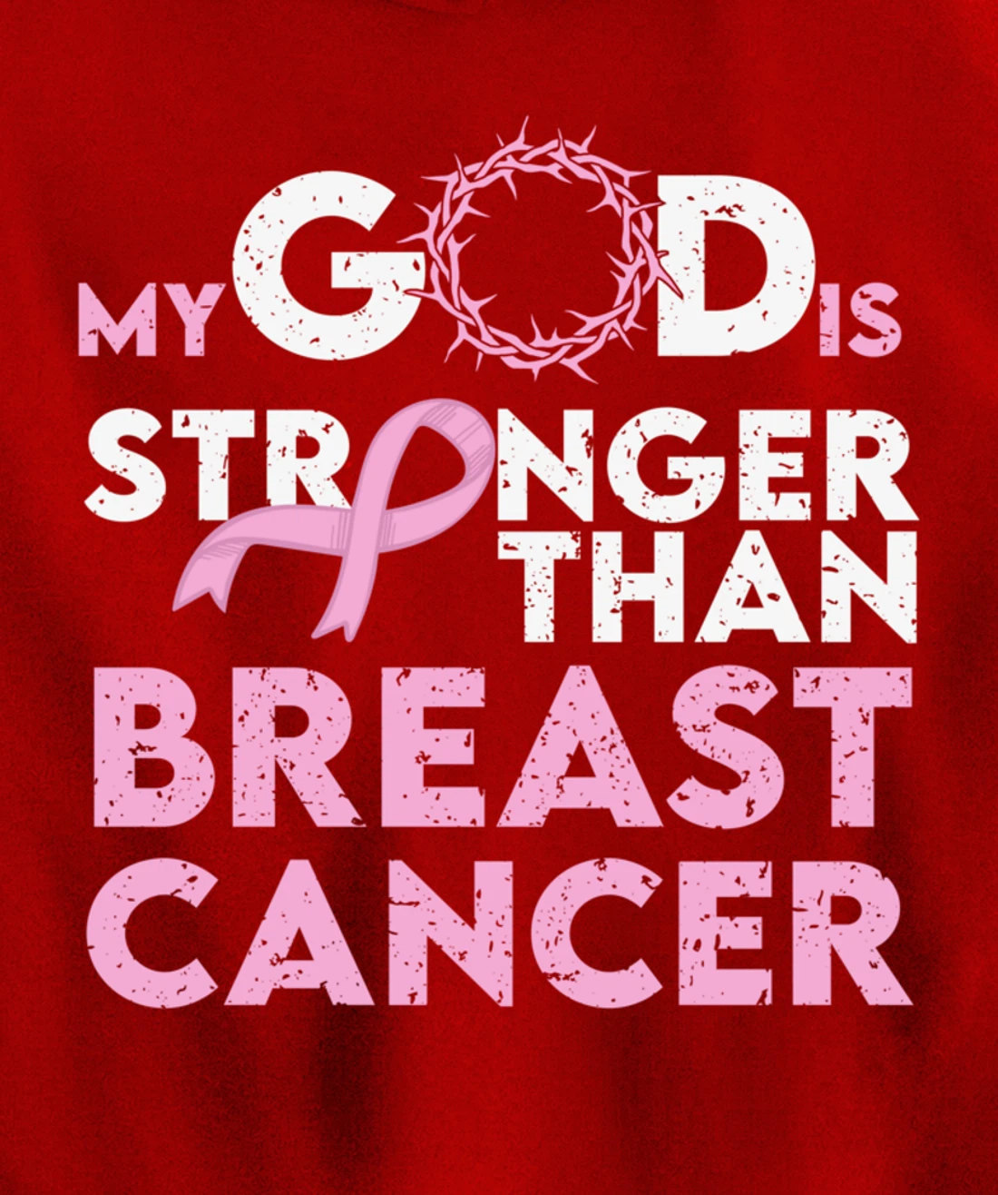 My god is stronger than breast cancer Pullover Hoodie