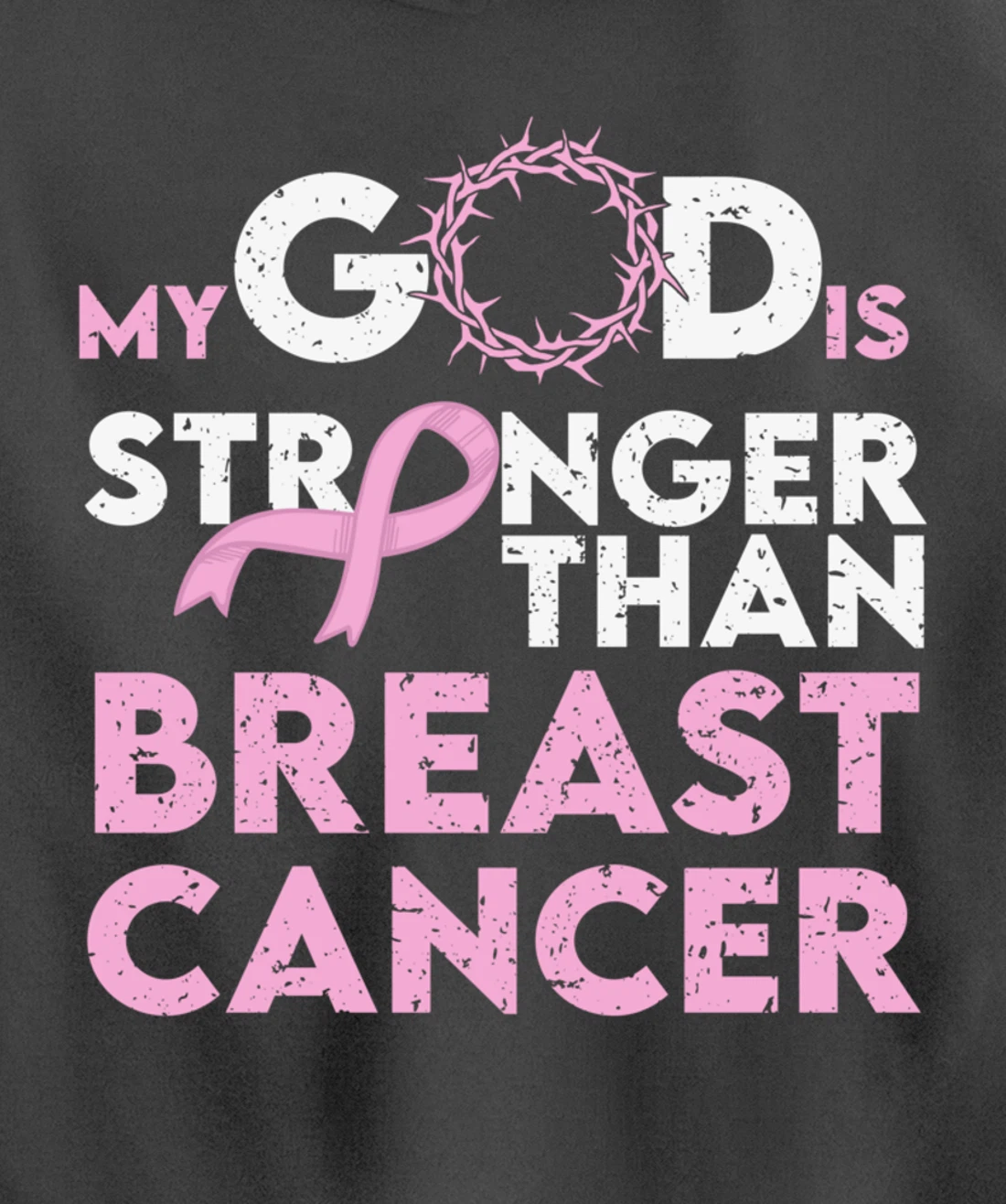 My god is stronger than breast cancer Pullover Hoodie