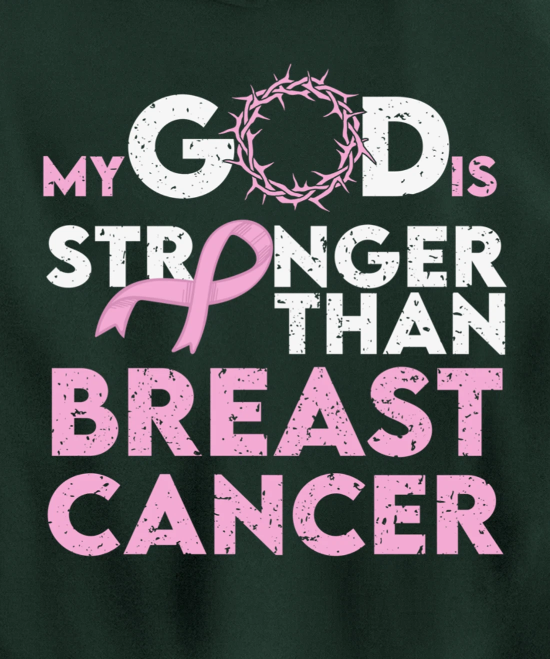 My god is stronger than breast cancer Pullover Hoodie